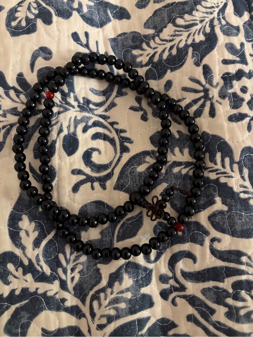 NWOT Black Beaded Necklace with Red Accent Beads